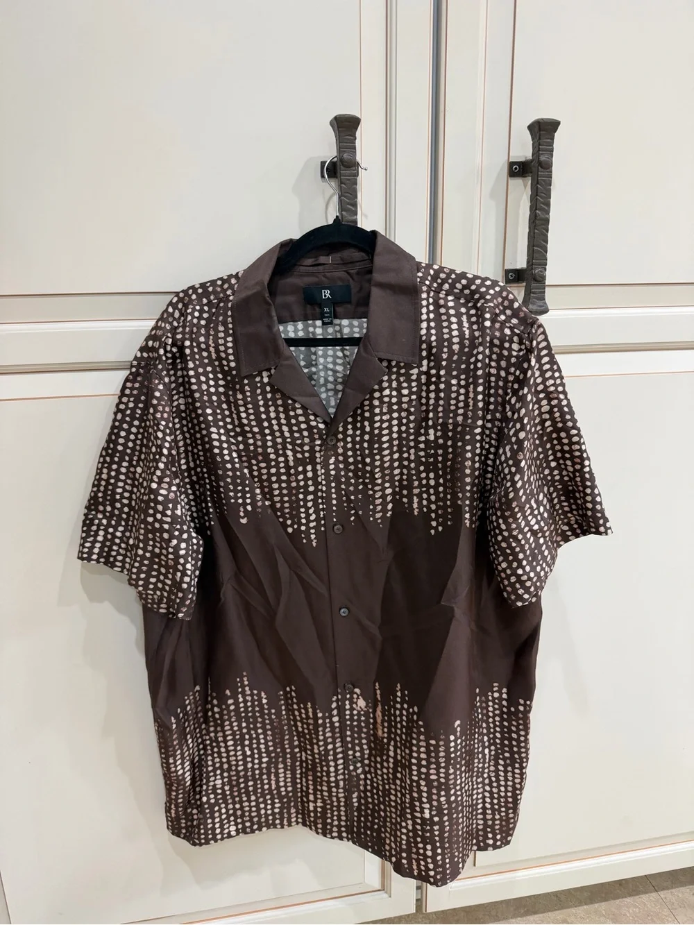 BANANA REPUBLIC Lyam Silk Resort Shirt Brown